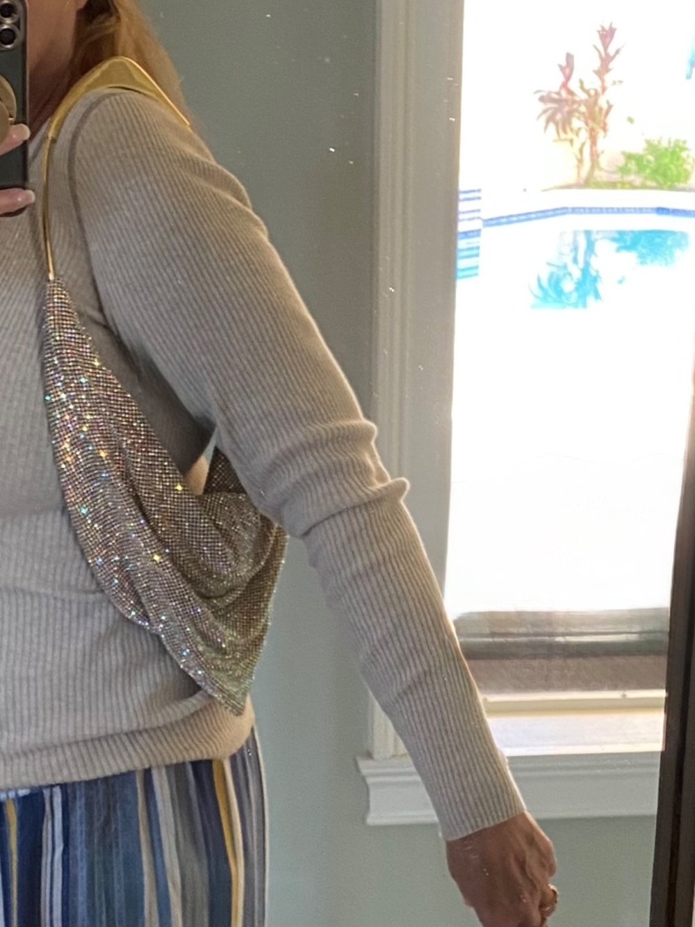 BENEDETTA BRUZZICHES Large Crystal Bag w/ Gold Metal Handle - Picture 9 of 9